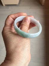 Load image into Gallery viewer, 53mm certified Type A 100% Natural sunny green light purple thin Jadeite Jade bangle AY95-1342
