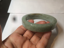 Load image into Gallery viewer, 57.6mm certified type A 100% Natural light green/gray square style Jadeite Jade bangle AX101-1509
