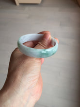 Load image into Gallery viewer, 53mm certified Type A 100% Natural sunny green light purple thin Jadeite Jade bangle AY95-1342
