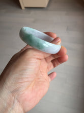 Load image into Gallery viewer, 53mm certified Type A 100% Natural sunny green light purple thin Jadeite Jade bangle AY95-1342
