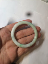 Load image into Gallery viewer, 35-38mm Type A 100% Natural sunny green/white Jadeite Jade kids bangle /scarf button group BF100
