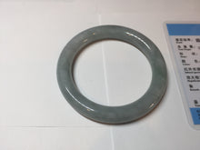 Load image into Gallery viewer, 57mm certified 100% natural type A light green white blue round cut jadeite jade bangle BQ26-3788
