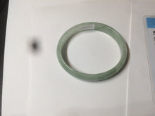 Load image into Gallery viewer, 52mm Certified Type A 100% Natural icy watery light green Jadeite Jade oval bangle Q128-7341
