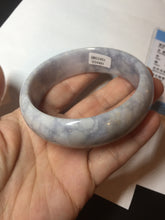 Load image into Gallery viewer, 59mm Certified Type A 100% Natural light purple white chubby broad style Jadeite Jade bangle BM98-4481
