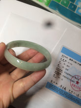 Load image into Gallery viewer, 52mm Certified Type A 100% Natural icy watery light green Jadeite Jade oval bangle Q128-7341
