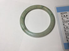 Load image into Gallery viewer, 54mm Certified Type A 100% Natural fresh light green yellow with sunny green flying flowers round cut Jadeite Jade bangle C91-2827
