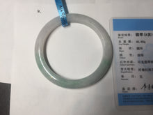 Load image into Gallery viewer, 56.5mm certified 100% natural type A white/light green white purple jadeite jade bangle AH96-0543
