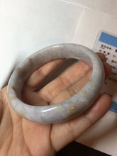 Load image into Gallery viewer, 59mm Certified Type A 100% Natural light purple yellow jadeite jade bangle BM99-4482
