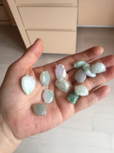 Load image into Gallery viewer, Type A 100% Natural icy watery sunny green/purple/white Jadeite Jade Peach Pendant group BL48
