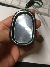 Load image into Gallery viewer, 100% Natural dark green/black jadeite jade(Mocui, 墨翠) three sheep Pendant/handhold worry stone BL129
