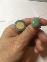 Load image into Gallery viewer, 100% natural type A light green sunny green four-prong jadeite jade ring X140
