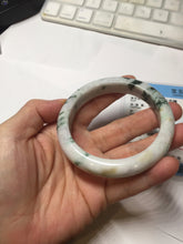 Load image into Gallery viewer, 57.7mm certified 100% natural green/purple/brown(Fu Lu SHOU) with green floating flowers jadeite jade bangle PD141-6311
