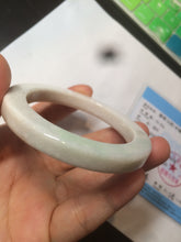 Load image into Gallery viewer, 52mm certificated Type A 100% Natural light green/white/beige/yellow Jadeite Jade bangle AX106-4212
