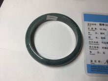 Load image into Gallery viewer, 59.5mm Certified Type A 100% Natural dark green/light blue/gray/black Guatemala Jadeite bangle BQ29-1457
