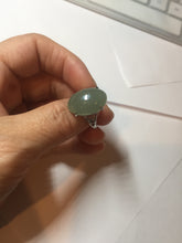 Load image into Gallery viewer, 100% natural type A icy watery light green/gray four-prong jadeite jade ring X141
