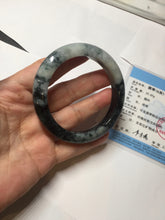 Load image into Gallery viewer, 已经卖 54.8mm Certified Type A 100% Natural dark green black/white (black water and white mountains,白山黑水) Jadeite bangle PD142-6233
