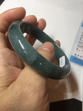 Load image into Gallery viewer, 59.5mm Certified Type A 100% Natural dark green/light blue/gray/black Guatemala Jadeite bangle BQ29-1457
