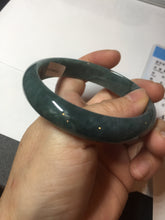 Load image into Gallery viewer, 59.5mm Certified Type A 100% Natural dark green/light blue/gray/black Guatemala Jadeite bangle BQ29-1457
