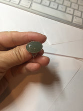 Load image into Gallery viewer, 100% natural type A icy watery light green/gray four-prong jadeite jade ring X141
