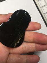 Load image into Gallery viewer, 100% Natural dark green/black jadeite jade(Mocui, 墨翠) GuanYin(观音) Pendant/handhold worry stone BL130
