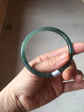 Load image into Gallery viewer, 58.2mm Certified Type A 100% Natural dark green/blue/gray Guatemala slim round cut Jadeite bangle PD181-2479
