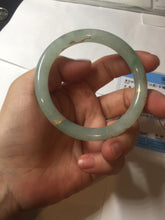 Load image into Gallery viewer, 53mm 100% Natural type A icy watery sunny green carved and golden-painted round cut Jadeite Jade bangle PA173-0228

