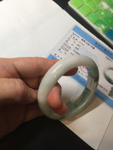 Load image into Gallery viewer, 56.7mm certified 100% natural type A sunny green/white jadeite jade bangle BK71-5217
