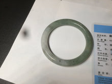 Load image into Gallery viewer, 54mm certified 100% natural type A light green/white chubby round cut jadeite jade bangle AK67-3497
