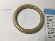 Load image into Gallery viewer, 50.5mm certified 100% natural Type A light yellow round cut jadeite jade bangle BS8-9570
