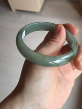 Load image into Gallery viewer, 55.8mm Certified 100% natural Type A oily dark green/gray/black jadeite jade bangle BN32-8086
