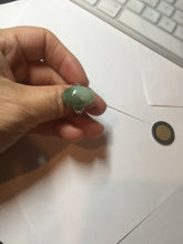 Load image into Gallery viewer, 100% natural type A half light green half dark green four-prong jadeite jade ring X142
