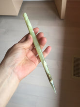 Load image into Gallery viewer, 20.5cm 100% Natural light green yellow black Xiu Jade Serpentine hairpin AW14
