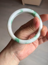 Load image into Gallery viewer, 57mm Certified Type A 100% Natural sunny green/white(白底青) Jadeite Jade bangle AY91-2805
