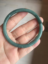 Load image into Gallery viewer, 59.2mm Certified Type A 100% Natural dark green/blue/gray/black slim round cut Guatemala Jadeite bangle GL36-18-3811
