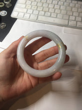 Load image into Gallery viewer, 59.2mm Certified 100% Natural type A light green/purple carved and golden-painted chubby round cut Jadeite Jade bangle PA174-(8571)
