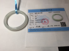 Load image into Gallery viewer, 58.5mm certified 100% natural type A icy watery white light green jadeite jade bangle AH99-0548
