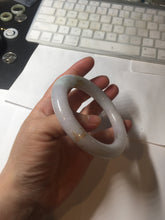 Load image into Gallery viewer, 59.2mm Certified 100% Natural type A light green/purple carved and golden-painted chubby round cut Jadeite Jade bangle PA174-(8571)
