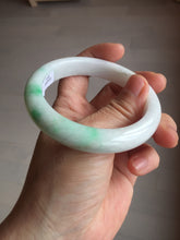 Load image into Gallery viewer, 58mm Certified Type A 100% Natural sunny green/white(白底青) Jadeite Jade bangle AM100-2810
