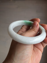 Load image into Gallery viewer, 58mm Certified Type A 100% Natural sunny green/white(白底青) Jadeite Jade bangle AM100-2810
