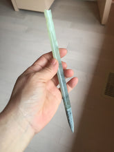 Load image into Gallery viewer, 19.5cm 100% Natural light green black Xiu Jade Serpentine hairpin AW13
