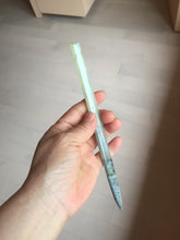 Load image into Gallery viewer, 19.5cm 100% Natural light green black Xiu Jade Serpentine hairpin AW13
