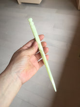 Load image into Gallery viewer, 19.5cm 100% Natural light green yellow white Xiu Jade Serpentine hairpin AW12
