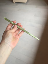 Load image into Gallery viewer, 卖了 18.5cm 100% Natural light green yellow Xiu Jade Serpentine hairpin AW11
