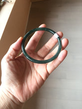 Load image into Gallery viewer, 61mm Certified Type A 100% Natural dark green/blue/gray Guatemala slim round cut Jadeite bangle PD176-2495
