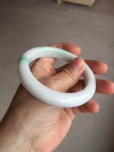 Load image into Gallery viewer, 卖了 58.8mm Certified Type A 100% Natural sunny green/white(白底青) Jadeite Jade bangle AM99-2811
