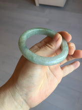 Load image into Gallery viewer, 52mm 100% natural certified light green/gray jadeite jade bangle AX130-0235
