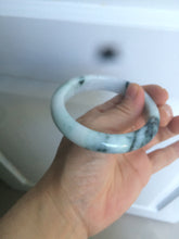 Load image into Gallery viewer, 58mm Certified Type A 100% Natural light green/white Jadeite Jade bangle S53-0441
