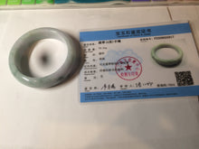 Load image into Gallery viewer, 56.2mm certified Type A 100% Natural green/purple chubby Jadeite Jade bangle AY73-5917
