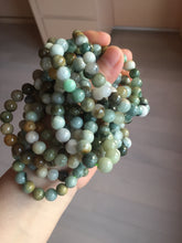 Load image into Gallery viewer, 6-8mm size 52-64mm 100% natural type A green/yellow/brown/black jadeite jade beads bracelet group BL133
