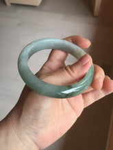 Load image into Gallery viewer, 57.5mm Certified 100% natural Type A icy watery oily dark green/gray(油青) jadeite jade bangle PC119-0352
